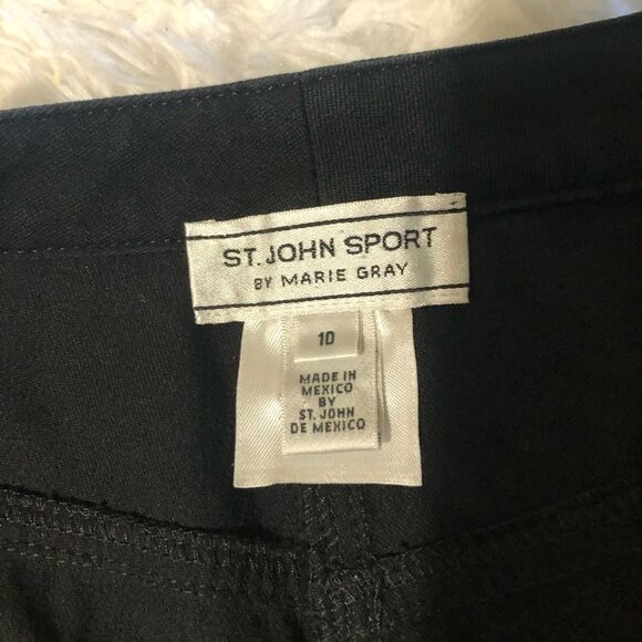 ST JOHN SPORT CONVERTIBLE ROLLUP PANTS BLACK SZ 10 - Picture 6 of 11